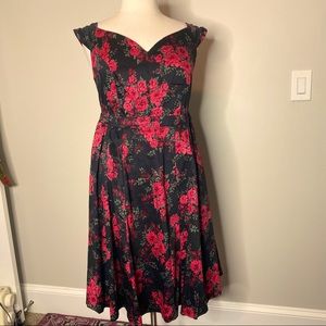 TORRID PINUP STYLE RETRO ROSE DRESS - Sz 14